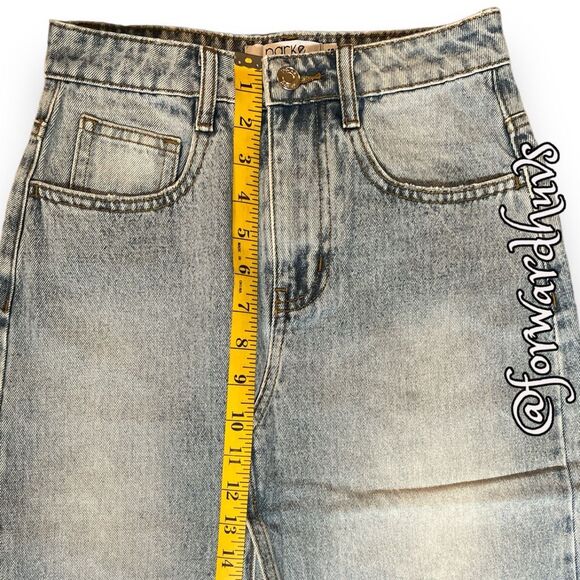 Parke Button Down Medium Wash Midi Maxi Denim Skirt Size XS - Picture 8 of 12